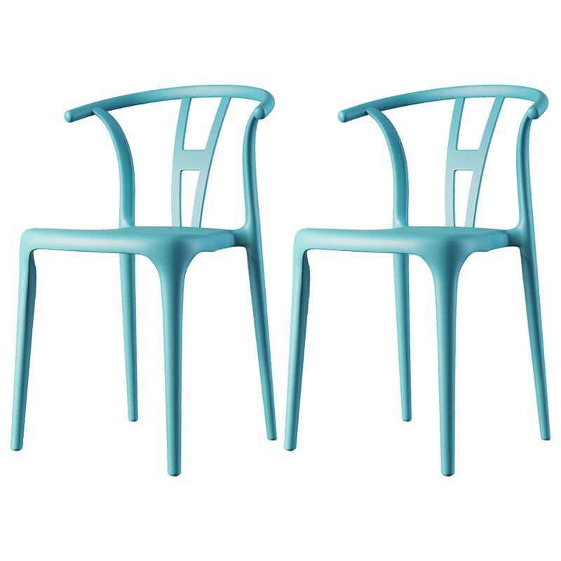 Contemporary Style Plastic Dining Chair Wishbone Back Chair for Kitchen Blue 2 Piece Set Clearhalo ' kitchen&dining_furn' 'Dining Chairs' 'Dining Tables & Seating' 'dining_chair' 'furn' 'furn_dining_chair' 'Furniture' 'furniture_dining_chair' 'Kitchen & Dining Furniture' 'kitchen' 3542213