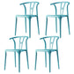 Contemporary Style Plastic Dining Chair Wishbone Back Chair for Kitchen Blue 4 Piece Set Clearhalo ' kitchen&dining_furn' 'Dining Chairs' 'Dining Tables & Seating' 'dining_chair' 'furn' 'furn_dining_chair' 'Furniture' 'furniture_dining_chair' 'Kitchen & Dining Furniture' 'kitchen' 3542214