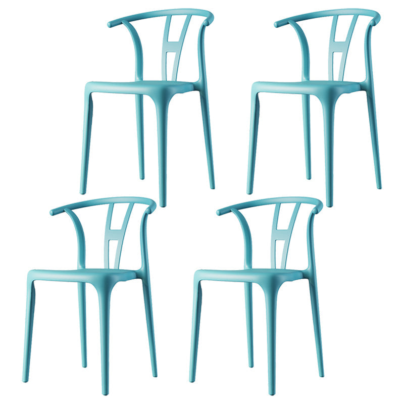 Contemporary Style Plastic Dining Chair Wishbone Back Chair for Kitchen Blue 4 Piece Set Clearhalo ' kitchen&dining_furn' 'Dining Chairs' 'Dining Tables & Seating' 'dining_chair' 'furn' 'furn_dining_chair' 'Furniture' 'furniture_dining_chair' 'Kitchen & Dining Furniture' 'kitchen' 3542214