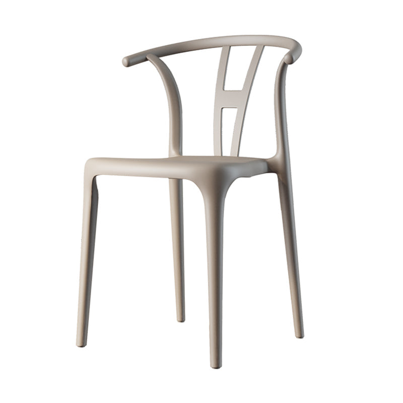 Contemporary Style Plastic Dining Chair Wishbone Back Chair for Kitchen Camel 1 Piece Clearhalo ' kitchen&dining_furn' 'Dining Chairs' 'Dining Tables & Seating' 'dining_chair' 'furn' 'furn_dining_chair' 'Furniture' 'furniture_dining_chair' 'Kitchen & Dining Furniture' 'kitchen' 3542215