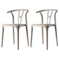 Contemporary Style Plastic Dining Chair Wishbone Back Chair for Kitchen Camel 2 Piece Set Clearhalo ' kitchen&dining_furn' 'Dining Chairs' 'Dining Tables & Seating' 'dining_chair' 'furn' 'furn_dining_chair' 'Furniture' 'furniture_dining_chair' 'Kitchen & Dining Furniture' 'kitchen' 3542216