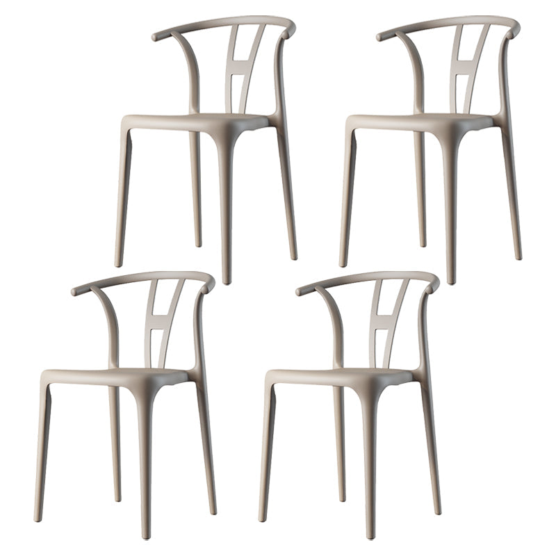 Contemporary Style Plastic Dining Chair Wishbone Back Chair for Kitchen Camel 4 Piece Set Clearhalo ' kitchen&dining_furn' 'Dining Chairs' 'Dining Tables & Seating' 'dining_chair' 'furn' 'furn_dining_chair' 'Furniture' 'furniture_dining_chair' 'Kitchen & Dining Furniture' 'kitchen' 3542217