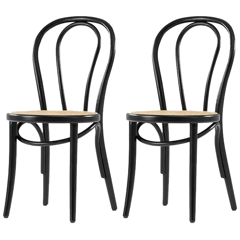 Country Style Solid Wood Chair Windsor Back Side Kitchen Dining Room Chairs Black Wicker & Rattan 2 Piece Set Clearhalo ' kitchen&dining_furn' 'Dining Chairs' 'Dining Tables & Seating' 'dining_chair' 'furn' 'furn_dining_chair' 'Furniture' 'furniture_dining_chair' 'Kitchen & Dining Furniture' 'kitchen' 3542238