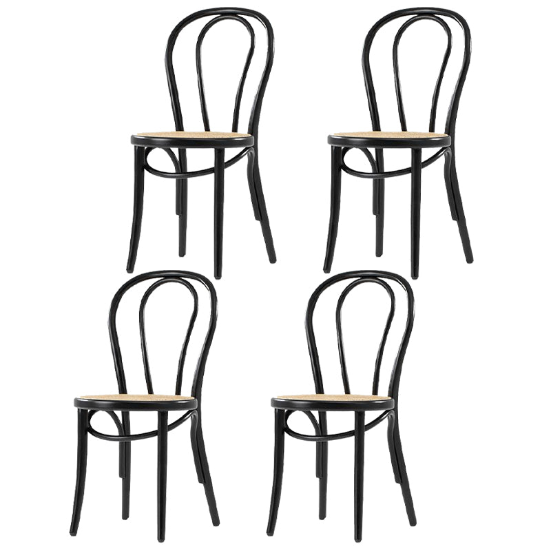 Country Style Solid Wood Chair Windsor Back Side Kitchen Dining Room Chairs Black Wicker & Rattan 4 Piece Set Clearhalo ' kitchen&dining_furn' 'Dining Chairs' 'Dining Tables & Seating' 'dining_chair' 'furn' 'furn_dining_chair' 'Furniture' 'furniture_dining_chair' 'Kitchen & Dining Furniture' 'kitchen' 3542240