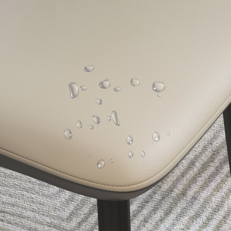 Industrial Style Faux Leather Side Chair with 4 Metal Legs Open Back Dining Side Chair Clearhalo ' kitchen&dining_furn' 'Dining Chairs' 'Dining Tables & Seating' 'dining_chair' 'furn' 'furn_dining_chair' 'Furniture' 'furniture_dining_chair' 'Kitchen & Dining Furniture' 'kitchen' 3542259