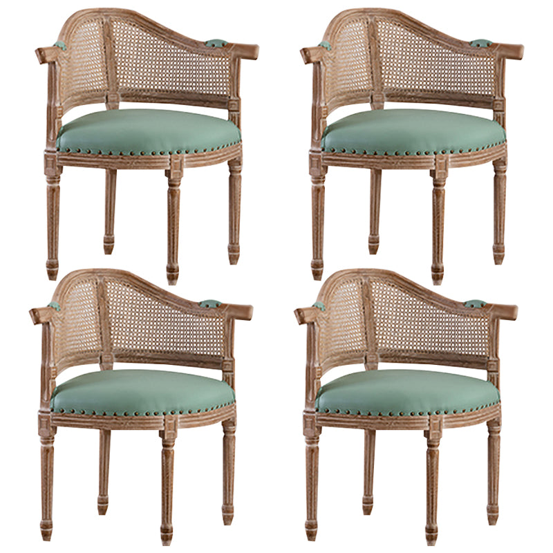 Country Style Dining Arm Chair Open Back Chair with 4 Wood Legs for Home Use Aqua 4 Piece Set Clearhalo ' kitchen&dining_furn' 'Dining Chairs' 'Dining Tables & Seating' 'dining_chair' 'furn' 'furn_dining_chair' 'Furniture' 'furniture_dining_chair' 'Kitchen & Dining Furniture' 'kitchen' 3542271