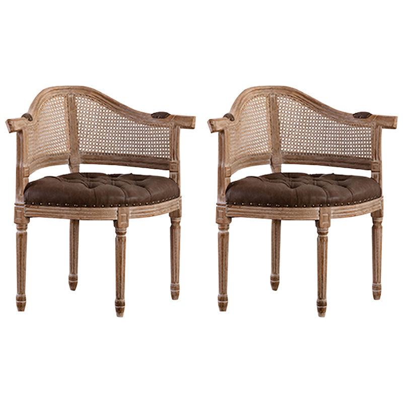 Country Style Dining Arm Chair Open Back Chair with 4 Wood Legs for Home Use Coffee 2 Piece Set Clearhalo ' kitchen&dining_furn' 'Dining Chairs' 'Dining Tables & Seating' 'dining_chair' 'furn' 'furn_dining_chair' 'Furniture' 'furniture_dining_chair' 'Kitchen & Dining Furniture' 'kitchen' 3542274