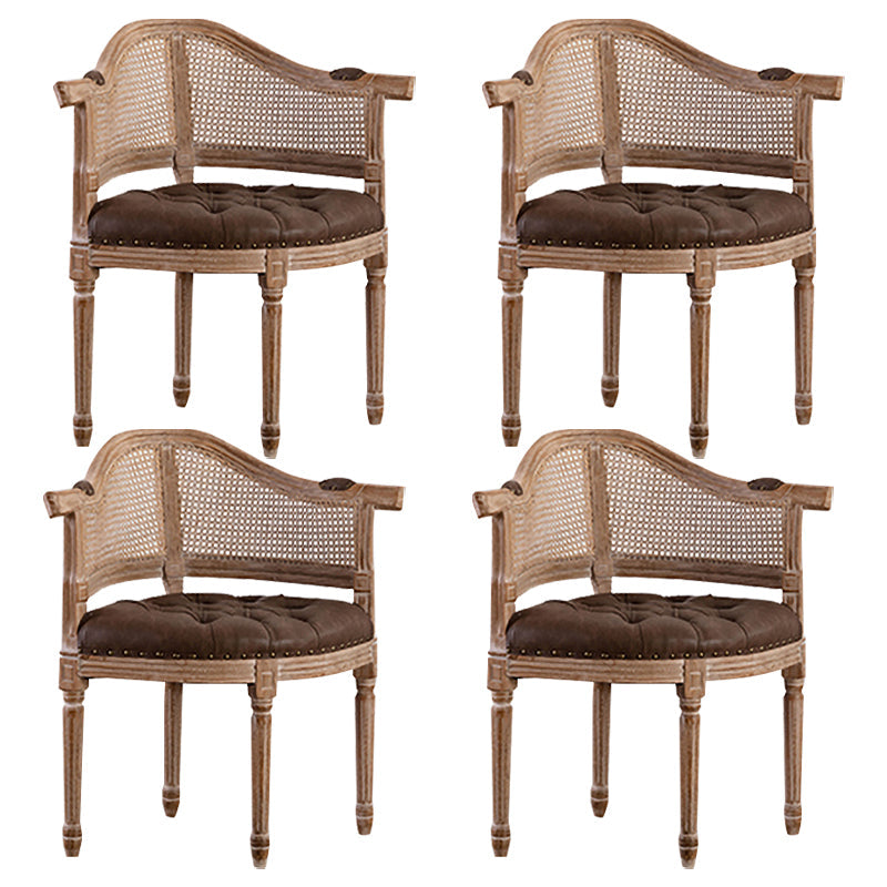 Country Style Dining Arm Chair Open Back Chair with 4 Wood Legs for Home Use Coffee 4 Piece Set Clearhalo ' kitchen&dining_furn' 'Dining Chairs' 'Dining Tables & Seating' 'dining_chair' 'furn' 'furn_dining_chair' 'Furniture' 'furniture_dining_chair' 'Kitchen & Dining Furniture' 'kitchen' 3542276