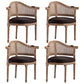 Country Style Dining Arm Chair Open Back Chair with 4 Wood Legs for Home Use Dark Brown 4 Piece Set Clearhalo ' kitchen&dining_furn' 'Dining Chairs' 'Dining Tables & Seating' 'dining_chair' 'furn' 'furn_dining_chair' 'Furniture' 'furniture_dining_chair' 'Kitchen & Dining Furniture' 'kitchen' 3542282