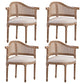 Country Style Dining Arm Chair Open Back Chair with 4 Wood Legs for Home Use Off-White 4 Piece Set Clearhalo ' kitchen&dining_furn' 'Dining Chairs' 'Dining Tables & Seating' 'dining_chair' 'furn' 'furn_dining_chair' 'Furniture' 'furniture_dining_chair' 'Kitchen & Dining Furniture' 'kitchen' 3542288