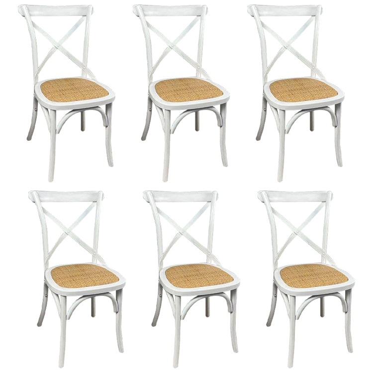 Wooden Contemporary Indoor Dining Side Chair Stackable Cross Back Chair White 6 Piece Set Clearhalo ' kitchen&dining_furn' 'Dining Chairs' 'Dining Tables & Seating' 'dining_chair' 'furn' 'furn_dining_chair' 'Furniture' 'furniture_dining_chair' 'Kitchen & Dining Furniture' 'kitchen' 3542293