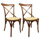 Wooden Contemporary Indoor Dining Side Chair Stackable Cross Back Chair Walnut 2 Piece Set Clearhalo ' kitchen&dining_furn' 'Dining Chairs' 'Dining Tables & Seating' 'dining_chair' 'furn' 'furn_dining_chair' 'Furniture' 'furniture_dining_chair' 'Kitchen & Dining Furniture' 'kitchen' 3542301