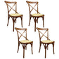 Wooden Contemporary Indoor Dining Side Chair Stackable Cross Back Chair Walnut 4 Piece Set Clearhalo ' kitchen&dining_furn' 'Dining Chairs' 'Dining Tables & Seating' 'dining_chair' 'furn' 'furn_dining_chair' 'Furniture' 'furniture_dining_chair' 'Kitchen & Dining Furniture' 'kitchen' 3542303