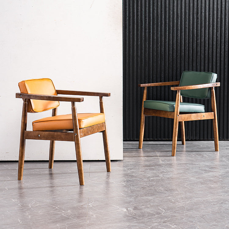 Contemporary Kitchen Leather Square Dining Chair Open Back Dining Side Chair Clearhalo ' kitchen&dining_furn' 'Dining Chairs' 'Dining Tables & Seating' 'dining_chair' 'furn' 'furn_dining_chair' 'Furniture' 'furniture_dining_chair' 'Kitchen & Dining Furniture' 'kitchen' 3542305