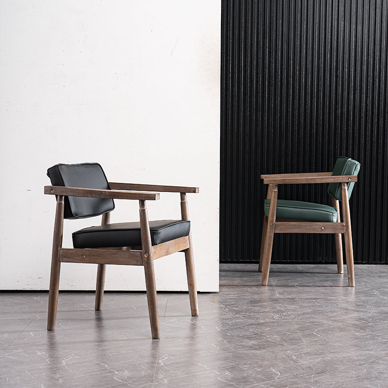 Contemporary Kitchen Leather Square Dining Chair Open Back Dining Side Chair Clearhalo ' kitchen&dining_furn' 'Dining Chairs' 'Dining Tables & Seating' 'dining_chair' 'furn' 'furn_dining_chair' 'Furniture' 'furniture_dining_chair' 'Kitchen & Dining Furniture' 'kitchen' 3542309