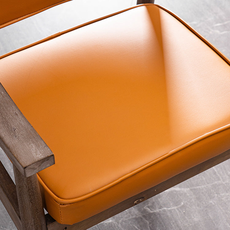 Contemporary Kitchen Leather Square Dining Chair Open Back Dining Side Chair Clearhalo ' kitchen&dining_furn' 'Dining Chairs' 'Dining Tables & Seating' 'dining_chair' 'furn' 'furn_dining_chair' 'Furniture' 'furniture_dining_chair' 'Kitchen & Dining Furniture' 'kitchen' 3542318