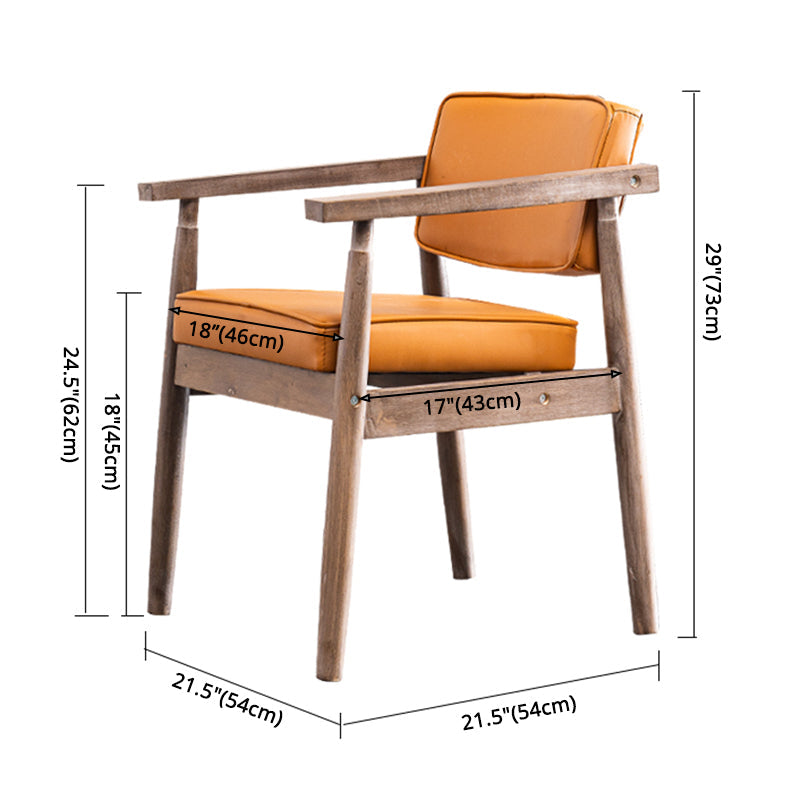 Contemporary Kitchen Leather Square Dining Chair Open Back Dining Side Chair Clearhalo ' kitchen&dining_furn' 'Dining Chairs' 'Dining Tables & Seating' 'dining_chair' 'furn' 'furn_dining_chair' 'Furniture' 'furniture_dining_chair' 'Kitchen & Dining Furniture' 'kitchen' 3542324