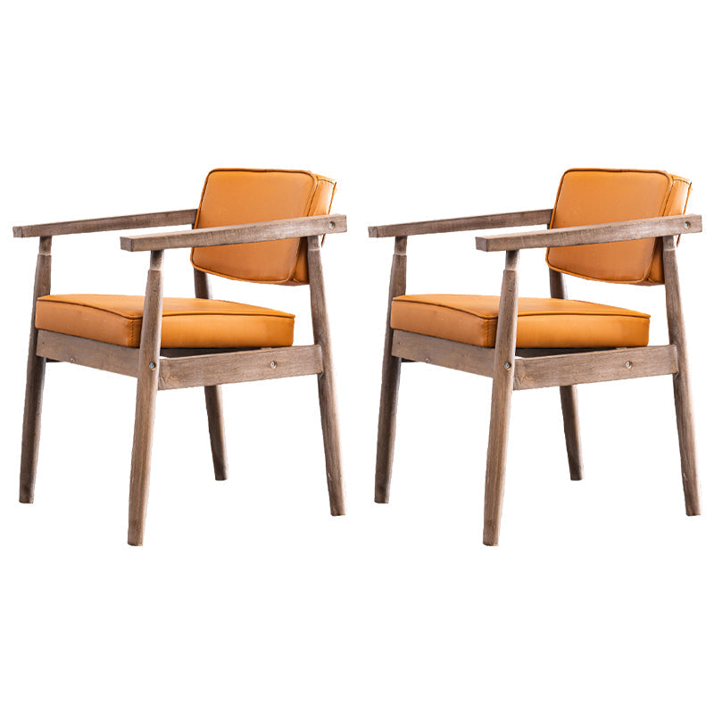 Contemporary Kitchen Leather Square Dining Chair Open Back Dining Side Chair Orange 2 Piece Set Gray Clearhalo ' kitchen&dining_furn' 'Dining Chairs' 'Dining Tables & Seating' 'dining_chair' 'furn' 'furn_dining_chair' 'Furniture' 'furniture_dining_chair' 'Kitchen & Dining Furniture' 'kitchen' 3542326