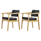 Contemporary Kitchen Leather Square Dining Chair Open Back Dining Side Chair Black 2 Piece Set Natural Wood Clearhalo ' kitchen&dining_furn' 'Dining Chairs' 'Dining Tables & Seating' 'dining_chair' 'furn' 'furn_dining_chair' 'Furniture' 'furniture_dining_chair' 'Kitchen & Dining Furniture' 'kitchen' 3542330