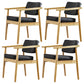 Contemporary Kitchen Leather Square Dining Chair Open Back Dining Side Chair Black 4 Piece Set Natural Wood Clearhalo ' kitchen&dining_furn' 'Dining Chairs' 'Dining Tables & Seating' 'dining_chair' 'furn' 'furn_dining_chair' 'Furniture' 'furniture_dining_chair' 'Kitchen & Dining Furniture' 'kitchen' 3542331