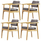 Contemporary Kitchen Leather Square Dining Chair Open Back Dining Side Chair Grey 4 Piece Set Natural Wood Clearhalo ' kitchen&dining_furn' 'Dining Chairs' 'Dining Tables & Seating' 'dining_chair' 'furn' 'furn_dining_chair' 'Furniture' 'furniture_dining_chair' 'Kitchen & Dining Furniture' 'kitchen' 3542334