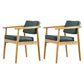 Contemporary Kitchen Leather Square Dining Chair Open Back Dining Side Chair Blackish Green 2 Piece Set Natural Wood Clearhalo ' kitchen&dining_furn' 'Dining Chairs' 'Dining Tables & Seating' 'dining_chair' 'furn' 'furn_dining_chair' 'Furniture' 'furniture_dining_chair' 'Kitchen & Dining Furniture' 'kitchen' 3542336