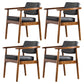 Contemporary Kitchen Leather Square Dining Chair Open Back Dining Side Chair Black 4 Piece Set Walnut Clearhalo ' kitchen&dining_furn' 'Dining Chairs' 'Dining Tables & Seating' 'dining_chair' 'furn' 'furn_dining_chair' 'Furniture' 'furniture_dining_chair' 'Kitchen & Dining Furniture' 'kitchen' 3542343
