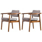 Contemporary Kitchen Leather Square Dining Chair Open Back Dining Side Chair Grey 2 Piece Set Walnut Clearhalo ' kitchen&dining_furn' 'Dining Chairs' 'Dining Tables & Seating' 'dining_chair' 'furn' 'furn_dining_chair' 'Furniture' 'furniture_dining_chair' 'Kitchen & Dining Furniture' 'kitchen' 3542345