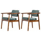 Contemporary Kitchen Leather Square Dining Chair Open Back Dining Side Chair Blackish Green 2 Piece Set Walnut Clearhalo ' kitchen&dining_furn' 'Dining Chairs' 'Dining Tables & Seating' 'dining_chair' 'furn' 'furn_dining_chair' 'Furniture' 'furniture_dining_chair' 'Kitchen & Dining Furniture' 'kitchen' 3542348