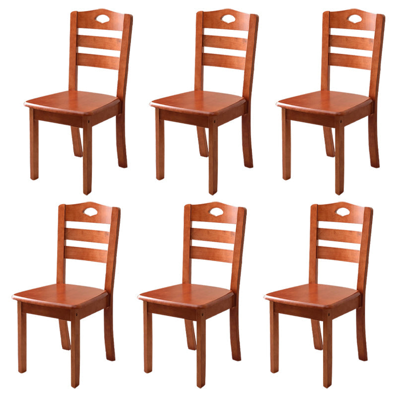 Wooden Traditional Indoor Dining Side Chair Ladder Back Dining Side Chair Red 6 Piece Set Clearhalo ' kitchen&dining_furn' 'Dining Chairs' 'Dining Tables & Seating' 'dining_chair' 'furn' 'furn_dining_chair' 'Furniture' 'furniture_dining_chair' 'Kitchen & Dining Furniture' 'kitchen' 3542357