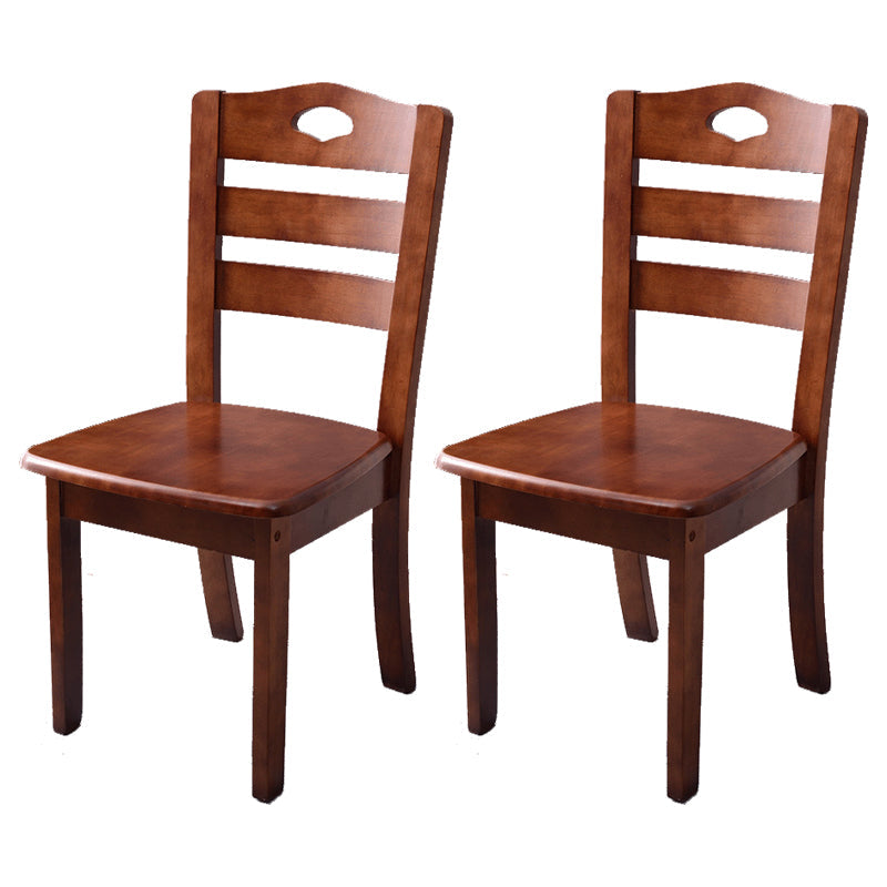 Wooden Traditional Indoor Dining Side Chair Ladder Back Dining Side Chair Walnut 2 Piece Set Clearhalo ' kitchen&dining_furn' 'Dining Chairs' 'Dining Tables & Seating' 'dining_chair' 'furn' 'furn_dining_chair' 'Furniture' 'furniture_dining_chair' 'Kitchen & Dining Furniture' 'kitchen' 3542365