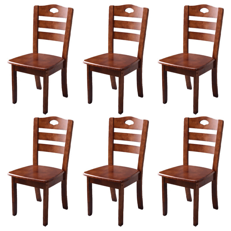 Wooden Traditional Indoor Dining Side Chair Ladder Back Dining Side Chair Walnut 6 Piece Set Clearhalo ' kitchen&dining_furn' 'Dining Chairs' 'Dining Tables & Seating' 'dining_chair' 'furn' 'furn_dining_chair' 'Furniture' 'furniture_dining_chair' 'Kitchen & Dining Furniture' 'kitchen' 3542367