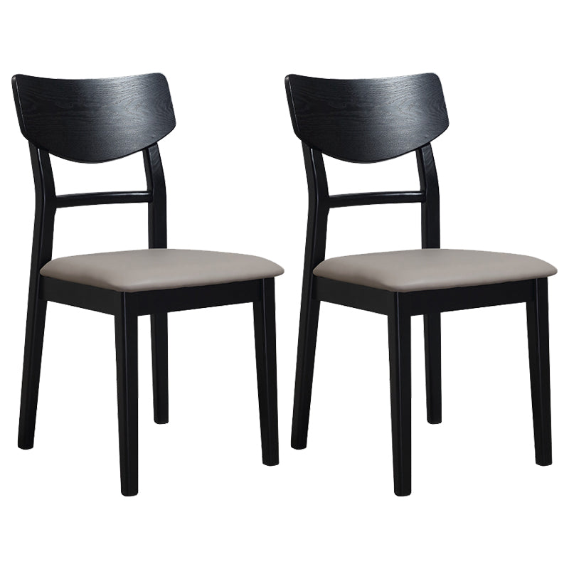 Traditional Indoor Dining Side Chair Wood Finish Ladder Back Stacking Dining Chair Black Gray 2 Piece Set Clearhalo ' kitchen&dining_furn' 'Dining Chairs' 'Dining Tables & Seating' 'dining_chair' 'furn' 'furn_dining_chair' 'Furniture' 'furniture_dining_chair' 'Kitchen & Dining Furniture' 'kitchen' 3542369