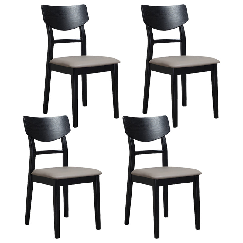 Traditional Indoor Dining Side Chair Wood Finish Ladder Back Stacking Dining Chair Black Gray 4 Piece Set Clearhalo ' kitchen&dining_furn' 'Dining Chairs' 'Dining Tables & Seating' 'dining_chair' 'furn' 'furn_dining_chair' 'Furniture' 'furniture_dining_chair' 'Kitchen & Dining Furniture' 'kitchen' 3542371