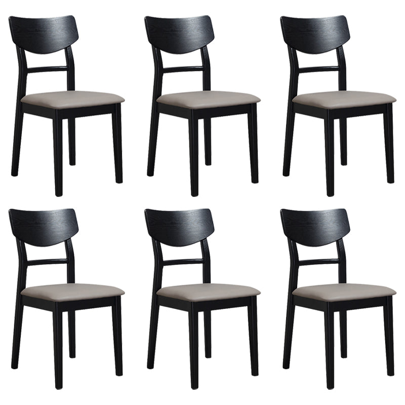 Traditional Indoor Dining Side Chair Wood Finish Ladder Back Stacking Dining Chair Black Gray 6 Piece Set Clearhalo ' kitchen&dining_furn' 'Dining Chairs' 'Dining Tables & Seating' 'dining_chair' 'furn' 'furn_dining_chair' 'Furniture' 'furniture_dining_chair' 'Kitchen & Dining Furniture' 'kitchen' 3542373