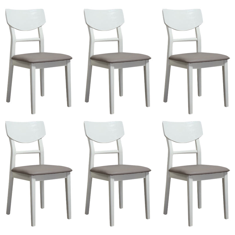 Traditional Indoor Dining Side Chair Wood Finish Ladder Back Stacking Dining Chair White Gray 6 Piece Set Clearhalo ' kitchen&dining_furn' 'Dining Chairs' 'Dining Tables & Seating' 'dining_chair' 'furn' 'furn_dining_chair' 'Furniture' 'furniture_dining_chair' 'Kitchen & Dining Furniture' 'kitchen' 3542379