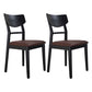 Traditional Indoor Dining Side Chair Wood Finish Ladder Back Stacking Dining Chair Black Brown 2 Piece Set Clearhalo ' kitchen&dining_furn' 'Dining Chairs' 'Dining Tables & Seating' 'dining_chair' 'furn' 'furn_dining_chair' 'Furniture' 'furniture_dining_chair' 'Kitchen & Dining Furniture' 'kitchen' 3542380