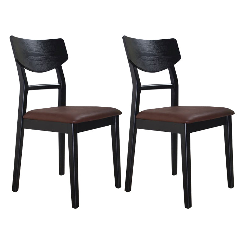 Traditional Indoor Dining Side Chair Wood Finish Ladder Back Stacking Dining Chair Black Brown 2 Piece Set Clearhalo ' kitchen&dining_furn' 'Dining Chairs' 'Dining Tables & Seating' 'dining_chair' 'furn' 'furn_dining_chair' 'Furniture' 'furniture_dining_chair' 'Kitchen & Dining Furniture' 'kitchen' 3542380