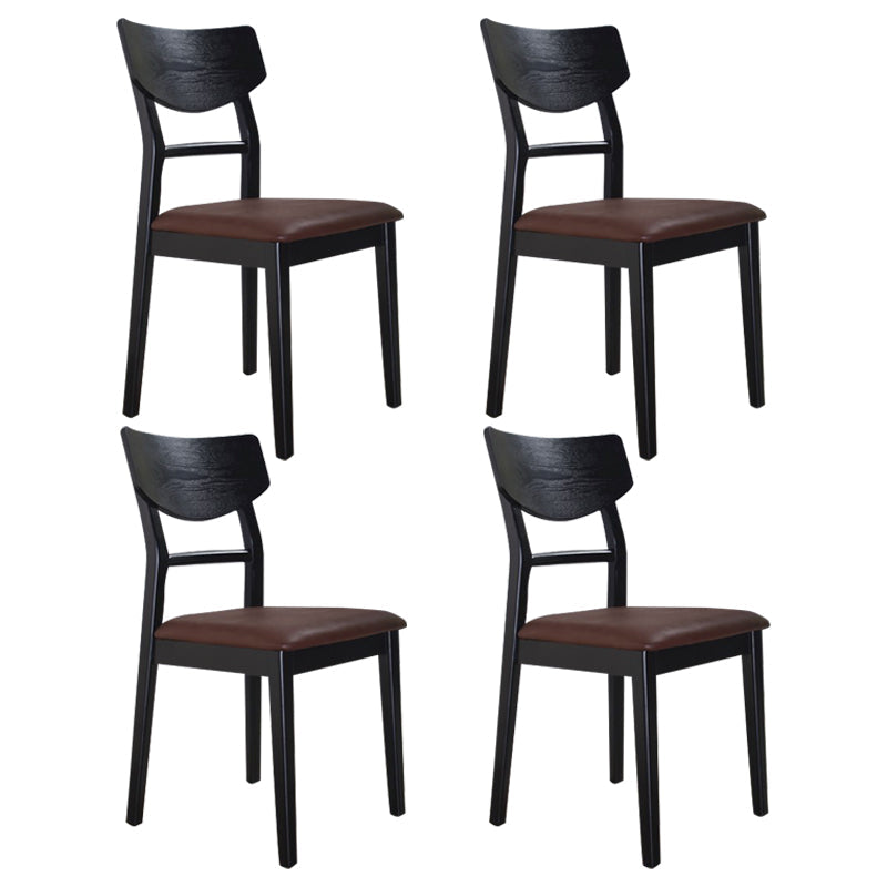 Traditional Indoor Dining Side Chair Wood Finish Ladder Back Stacking Dining Chair Black Brown 4 Piece Set Clearhalo ' kitchen&dining_furn' 'Dining Chairs' 'Dining Tables & Seating' 'dining_chair' 'furn' 'furn_dining_chair' 'Furniture' 'furniture_dining_chair' 'Kitchen & Dining Furniture' 'kitchen' 3542382