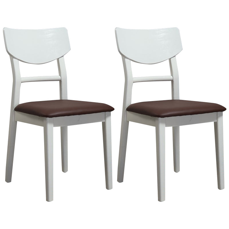 Traditional Indoor Dining Side Chair Wood Finish Ladder Back Stacking Dining Chair White Brown 2 Piece Set Clearhalo ' kitchen&dining_furn' 'Dining Chairs' 'Dining Tables & Seating' 'dining_chair' 'furn' 'furn_dining_chair' 'Furniture' 'furniture_dining_chair' 'Kitchen & Dining Furniture' 'kitchen' 3542386