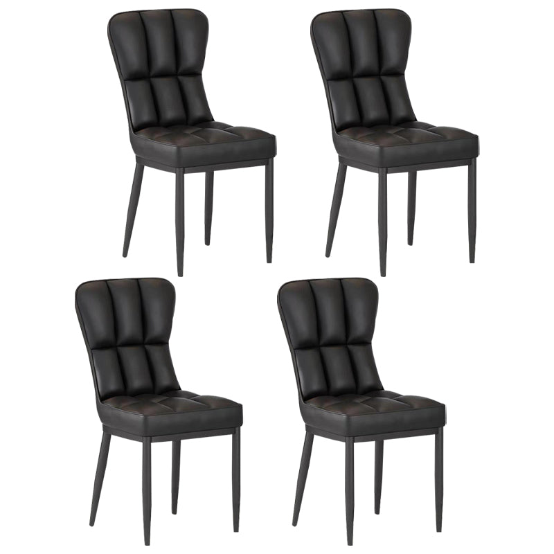 Metal Modern Dining Side Chair with Color Cushion Parsons Chairs for Home Black 4 Piece Set Black Clearhalo ' kitchen&dining_furn' 'Dining Chairs' 'Dining Tables & Seating' 'dining_chair' 'furn' 'furn_dining_chair' 'Furniture' 'furniture_dining_chair' 'Kitchen & Dining Furniture' 'kitchen' 3542399