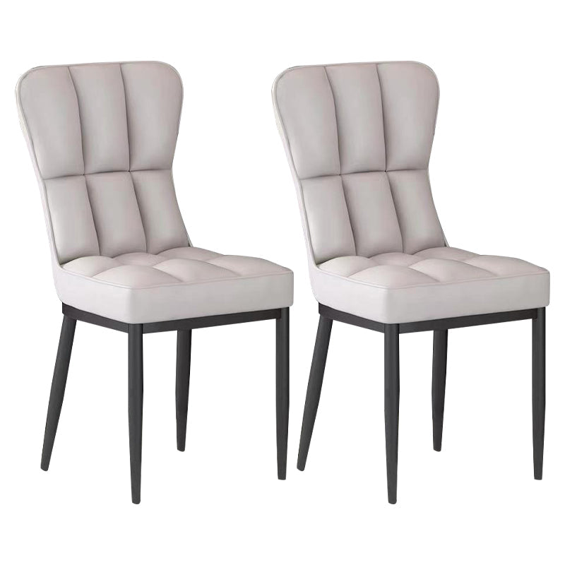 Metal Modern Dining Side Chair with Color Cushion Parsons Chairs for Home Grey 2 Piece Set Black Clearhalo ' kitchen&dining_furn' 'Dining Chairs' 'Dining Tables & Seating' 'dining_chair' 'furn' 'furn_dining_chair' 'Furniture' 'furniture_dining_chair' 'Kitchen & Dining Furniture' 'kitchen' 3542403