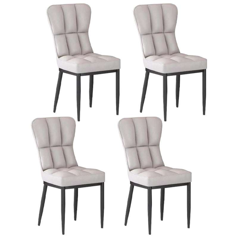 Metal Modern Dining Side Chair with Color Cushion Parsons Chairs for Home Grey 4 Piece Set Black Clearhalo ' kitchen&dining_furn' 'Dining Chairs' 'Dining Tables & Seating' 'dining_chair' 'furn' 'furn_dining_chair' 'Furniture' 'furniture_dining_chair' 'Kitchen & Dining Furniture' 'kitchen' 3542405