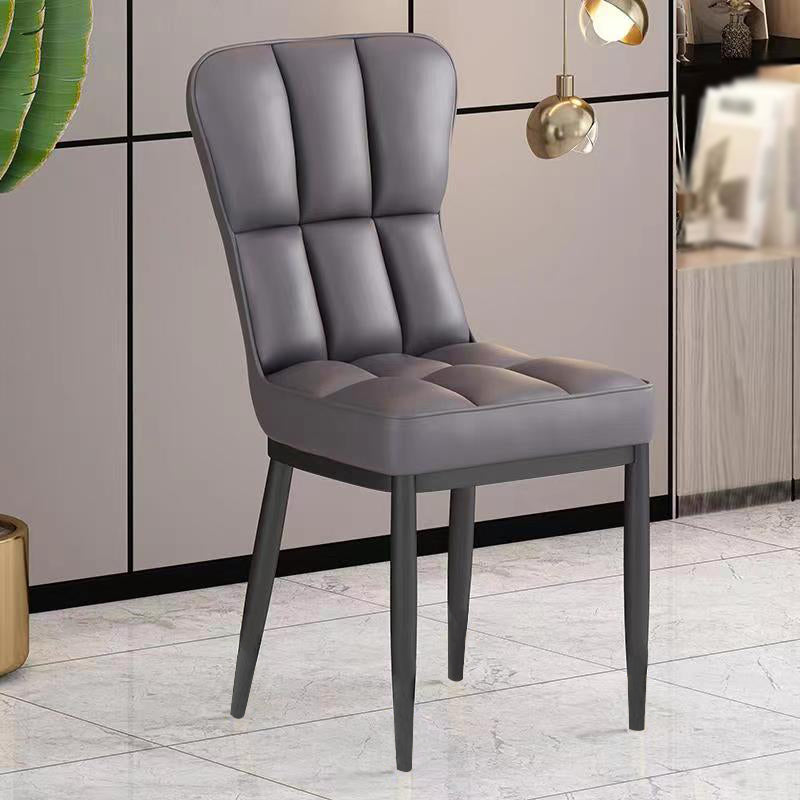 Metal Modern Dining Side Chair with Color Cushion Parsons Chairs for Home Dark Gray 1 Piece Black Clearhalo ' kitchen&dining_furn' 'Dining Chairs' 'Dining Tables & Seating' 'dining_chair' 'furn' 'furn_dining_chair' 'Furniture' 'furniture_dining_chair' 'Kitchen & Dining Furniture' 'kitchen' 3542407