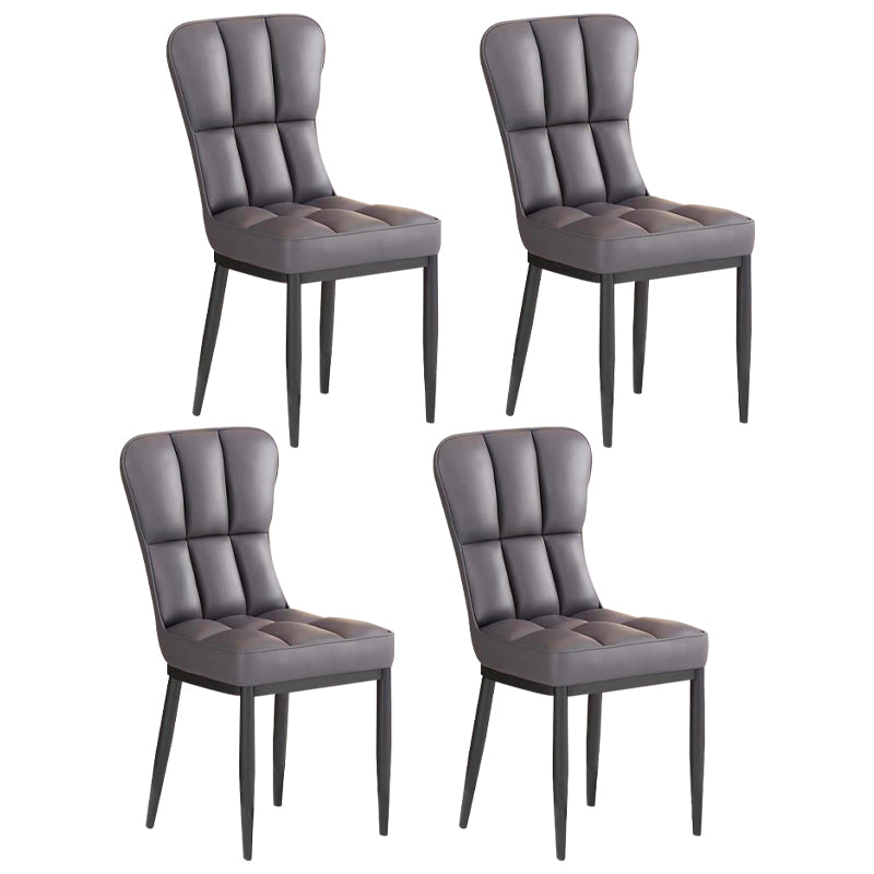 Metal Modern Dining Side Chair with Color Cushion Parsons Chairs for Home Dark Gray 4 Piece Set Black Clearhalo ' kitchen&dining_furn' 'Dining Chairs' 'Dining Tables & Seating' 'dining_chair' 'furn' 'furn_dining_chair' 'Furniture' 'furniture_dining_chair' 'Kitchen & Dining Furniture' 'kitchen' 3542411