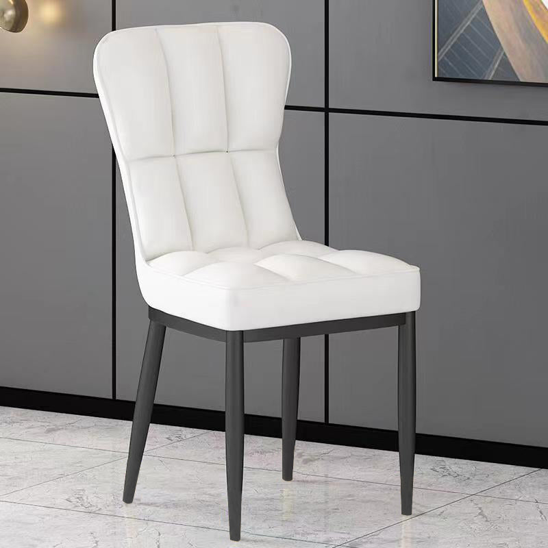 Metal Modern Dining Side Chair with Color Cushion Parsons Chairs for Home Off-White 1 Piece Black Clearhalo ' kitchen&dining_furn' 'Dining Chairs' 'Dining Tables & Seating' 'dining_chair' 'furn' 'furn_dining_chair' 'Furniture' 'furniture_dining_chair' 'Kitchen & Dining Furniture' 'kitchen' 3542419