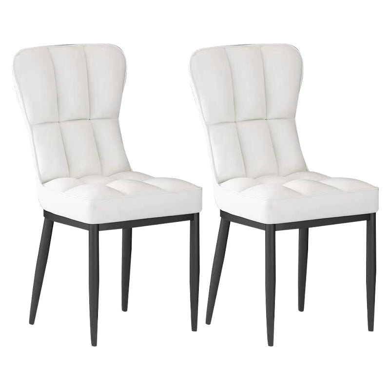 Metal Modern Dining Side Chair with Color Cushion Parsons Chairs for Home Off-White 2 Piece Set Black Clearhalo ' kitchen&dining_furn' 'Dining Chairs' 'Dining Tables & Seating' 'dining_chair' 'furn' 'furn_dining_chair' 'Furniture' 'furniture_dining_chair' 'Kitchen & Dining Furniture' 'kitchen' 3542420