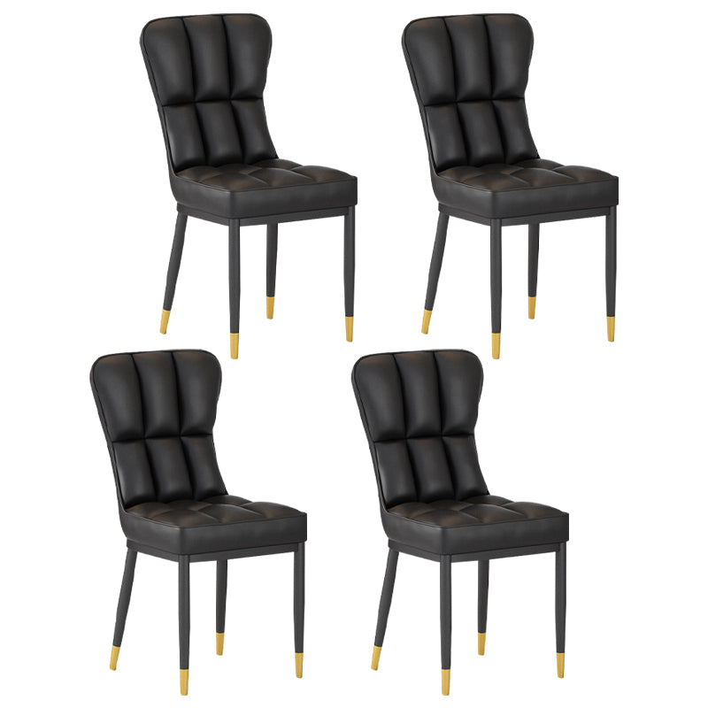 Metal Modern Dining Side Chair with Color Cushion Parsons Chairs for Home Black 4 Piece Set Brass Gold Clearhalo ' kitchen&dining_furn' 'Dining Chairs' 'Dining Tables & Seating' 'dining_chair' 'furn' 'furn_dining_chair' 'Furniture' 'furniture_dining_chair' 'Kitchen & Dining Furniture' 'kitchen' 3542424