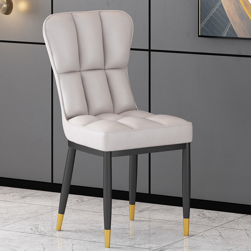 Metal Modern Dining Side Chair with Color Cushion Parsons Chairs for Home Grey 1 Piece Brass Gold Clearhalo ' kitchen&dining_furn' 'Dining Chairs' 'Dining Tables & Seating' 'dining_chair' 'furn' 'furn_dining_chair' 'Furniture' 'furniture_dining_chair' 'Kitchen & Dining Furniture' 'kitchen' 3542425