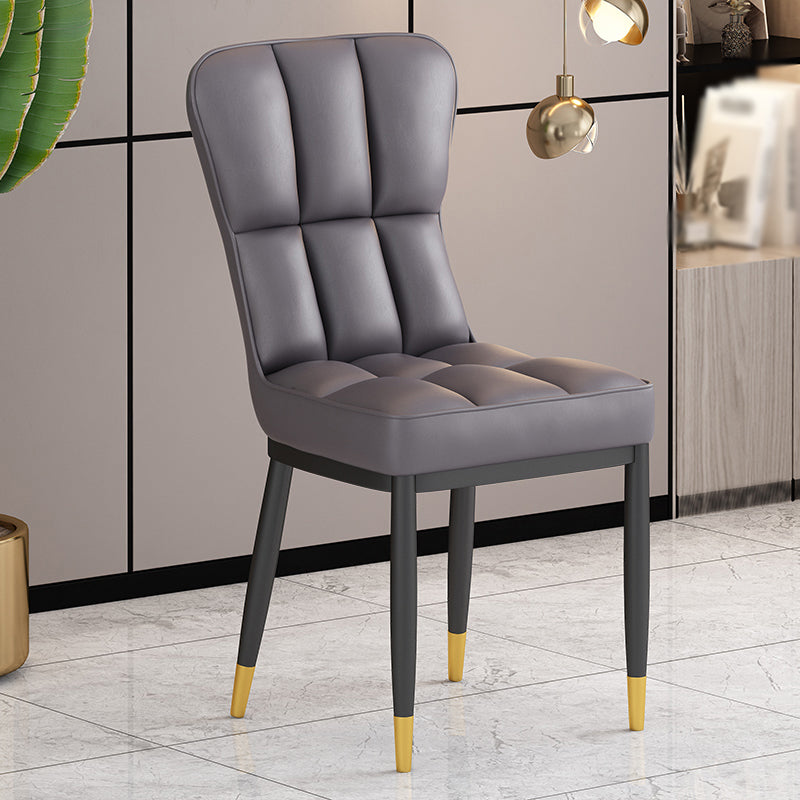 Metal Modern Dining Side Chair with Color Cushion Parsons Chairs for Home Dark Gray 1 Piece Brass Gold Clearhalo ' kitchen&dining_furn' 'Dining Chairs' 'Dining Tables & Seating' 'dining_chair' 'furn' 'furn_dining_chair' 'Furniture' 'furniture_dining_chair' 'Kitchen & Dining Furniture' 'kitchen' 3542428